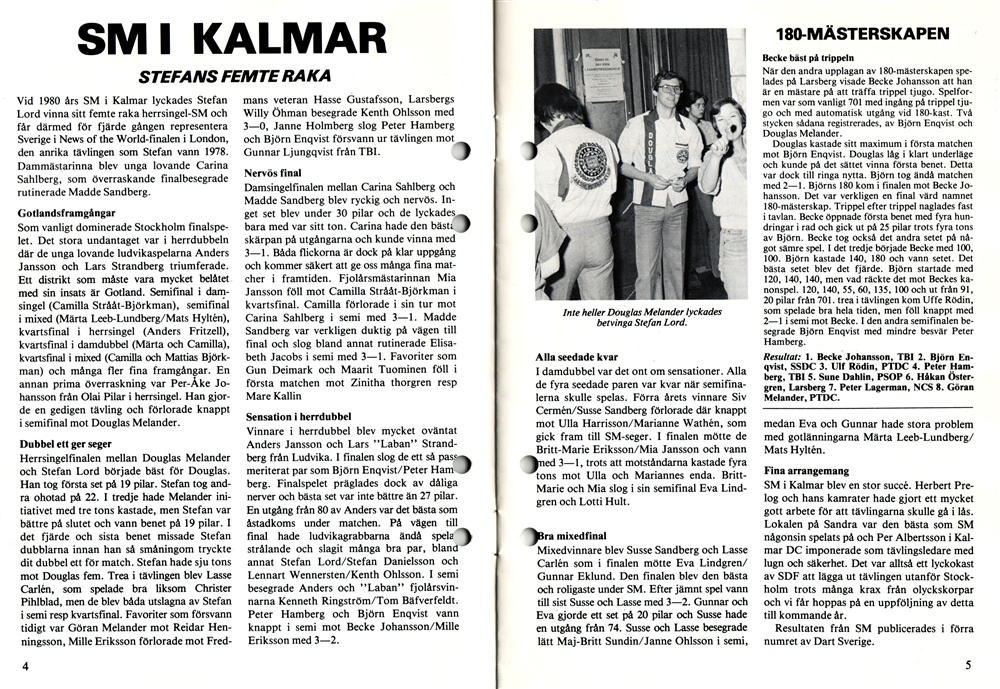 Dart Sverige Nr 3 1980   Dart SM i Kalmar