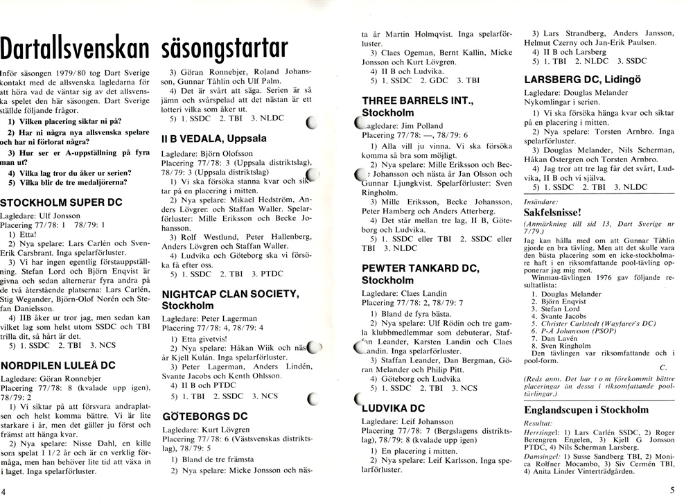Dart Sverige nr 9 1979