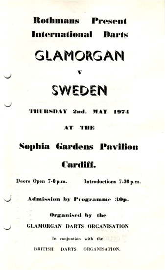 Glamorgan v Sweden 1974