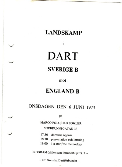 Sverige B v England B 1973